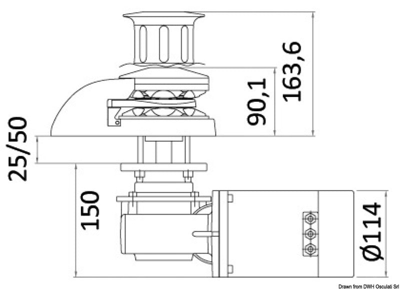Italwinch Smart Plus ankerspil 1000 W 24 V 8 mm med tromle