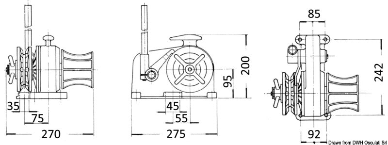 Italwinch Giglio manuelt ankerspil, gypsy 6 mm