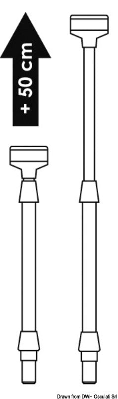 Teleskop lanternemast 60 cm hvid plast