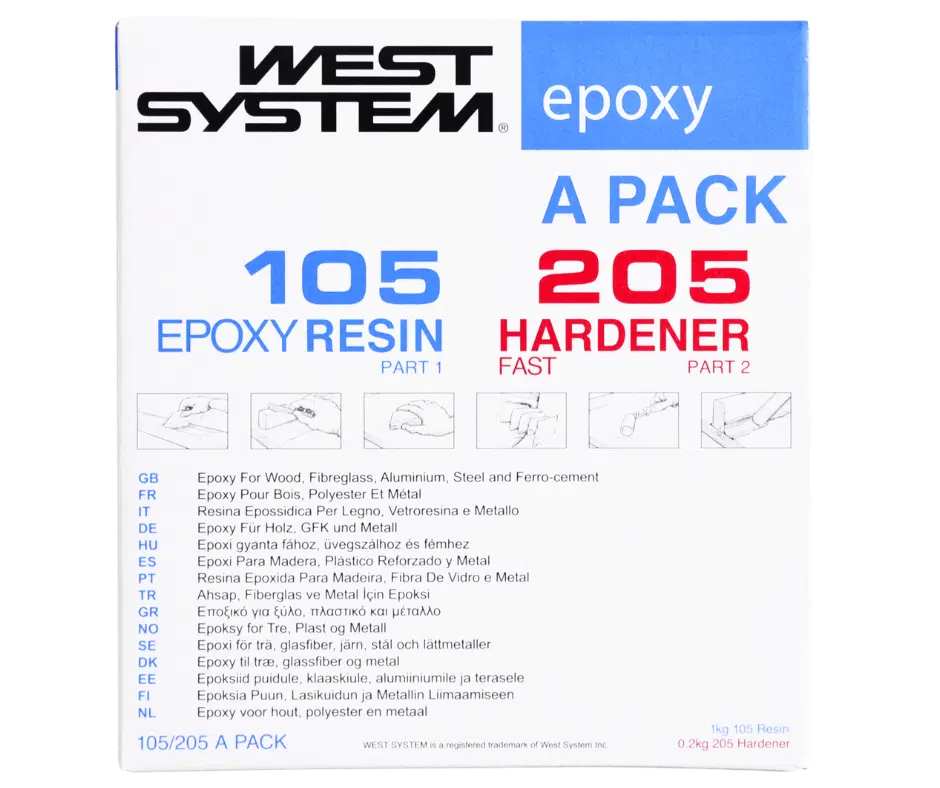 A pakke  105/205 West System Epoxy 1.2 kg