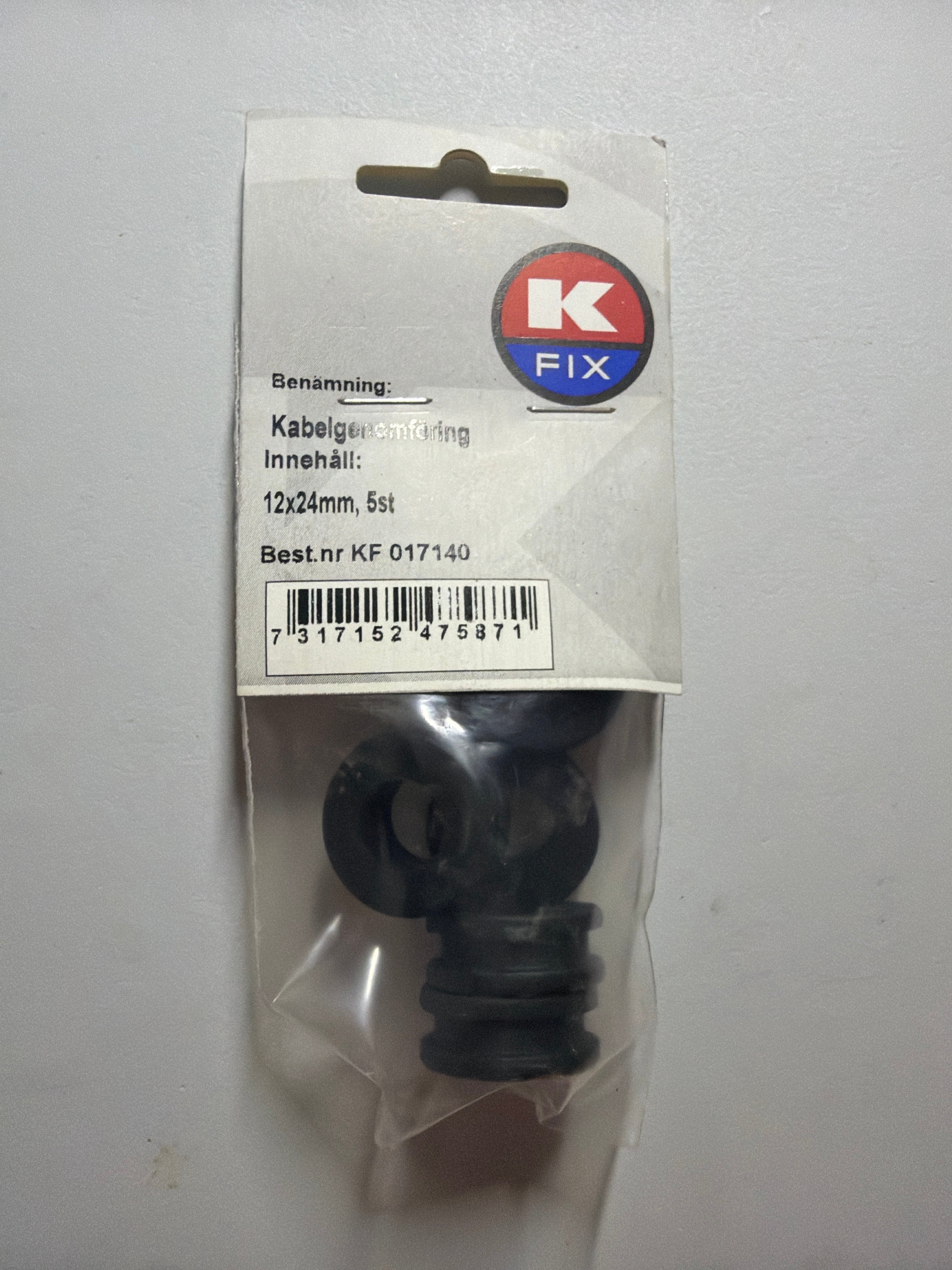 K FIX Kabelgennemføring i Gummi – 12 × 24 mm (5 stk.)