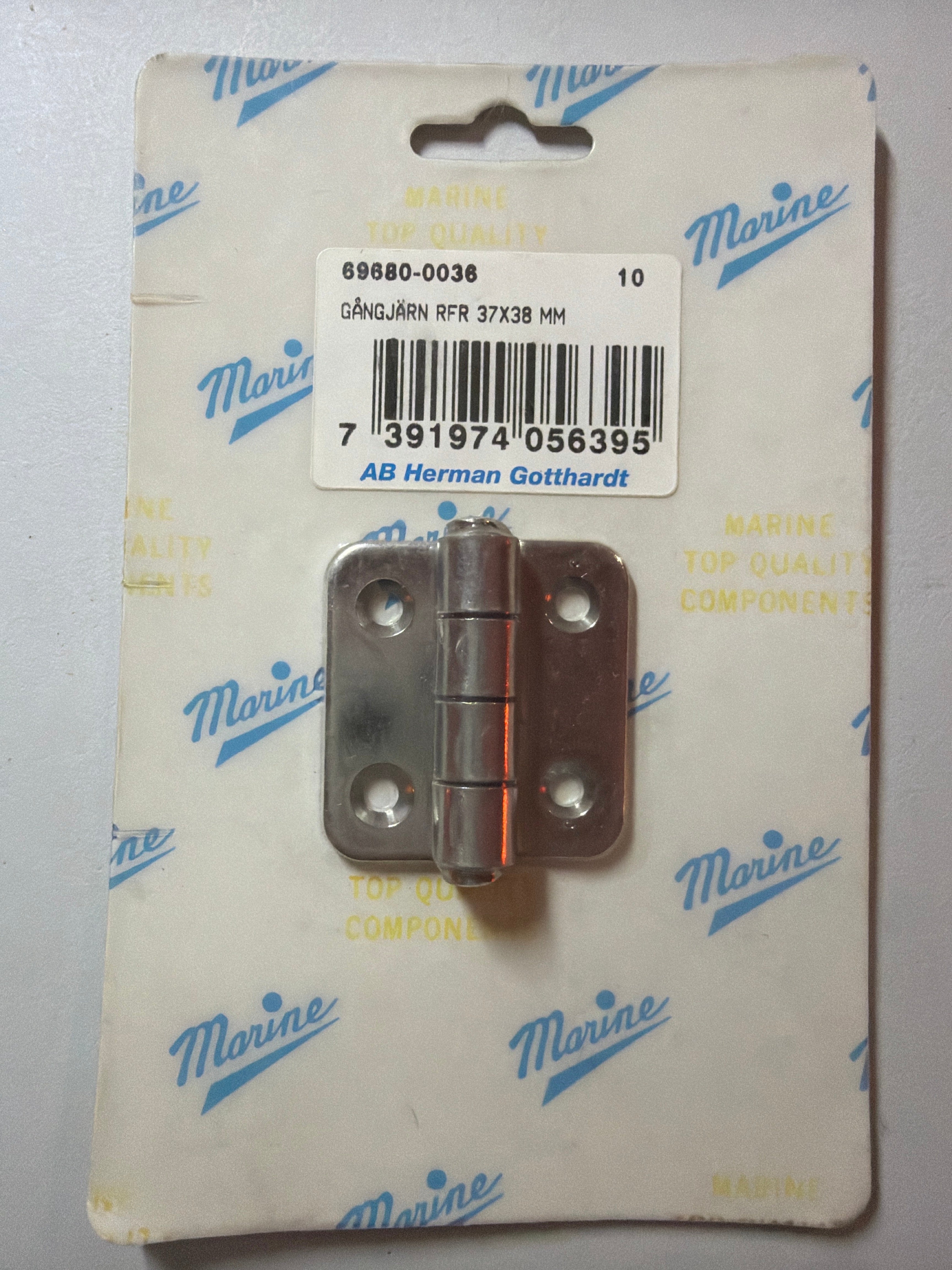 Hængsel i Rustfrit Stål (RF) 37 x 38 mm – Marinekvalitet