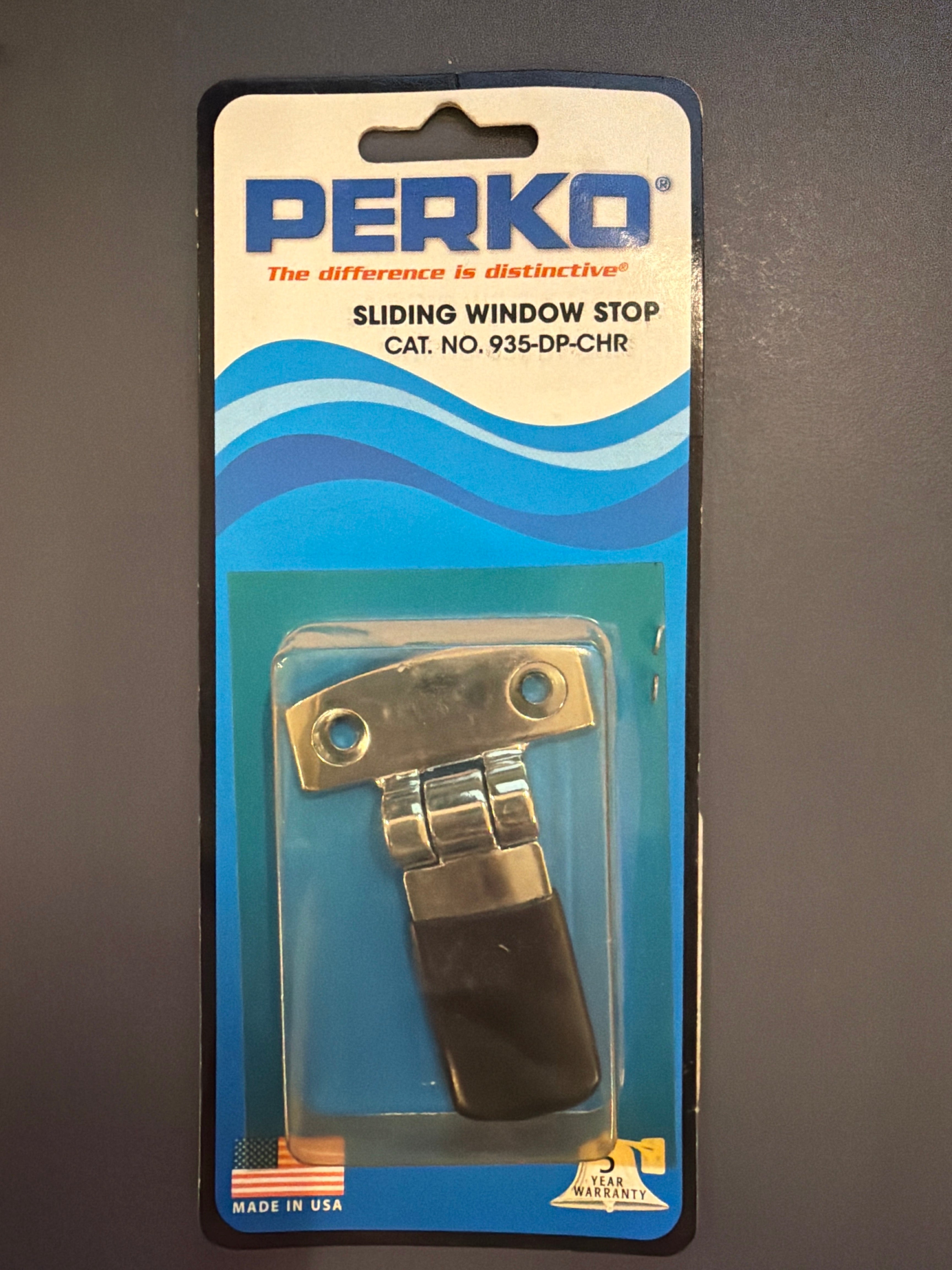 Perko skydevindues-stop – forkromet (935-DP-CHR)