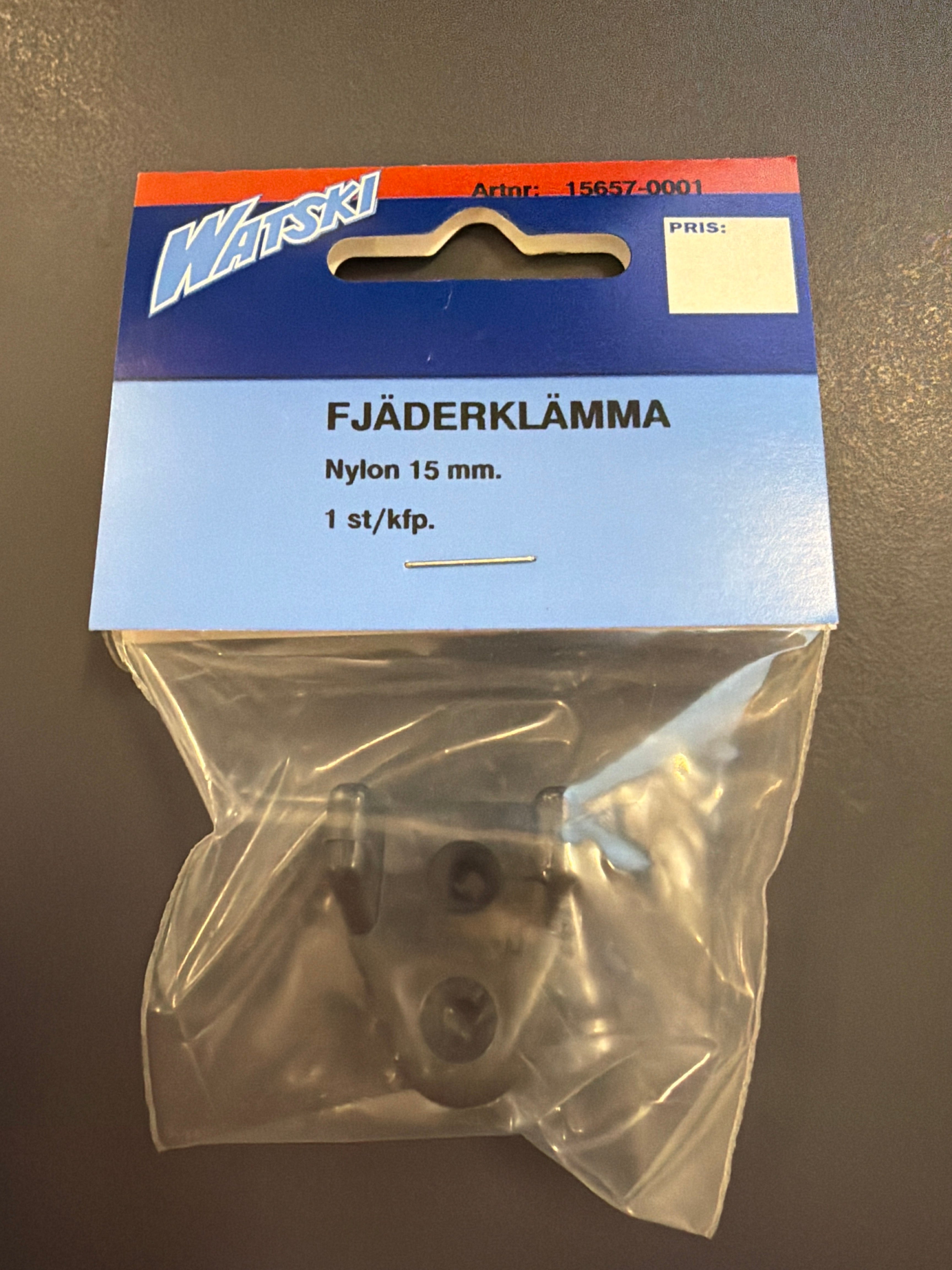 Fjederklemme nylon 15 mm