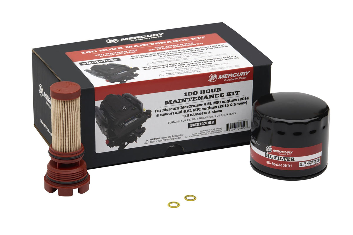 Mercury Marine 100-timers servicesæt 8M0147052 til MerCruiser 4.5L V6 og 6.2L V8