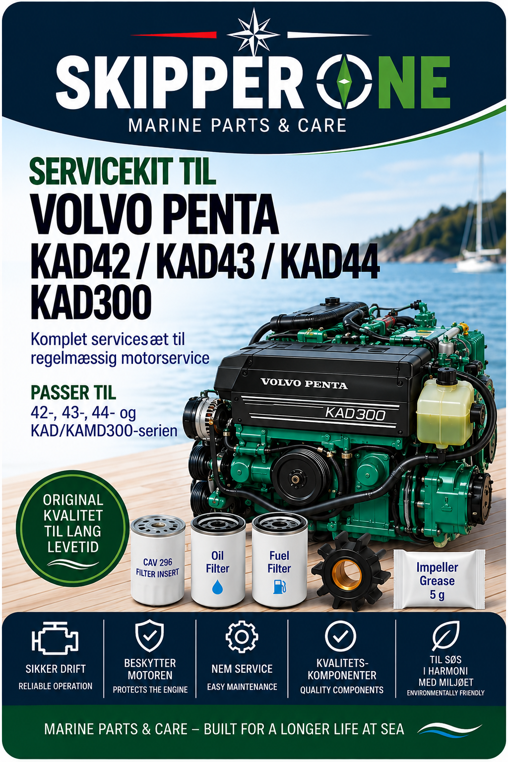 Komplet Servicekit Volvo Penta KAD42, KAD43, KAD44, KAD300, KAMD42, KAMD43, KAMD44, KAMD300 – OEM 877203