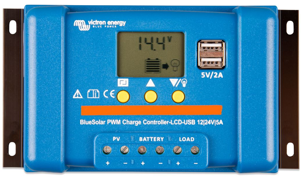 Victron BlueSolar PWM-LCD&USB solcelleregulator 12/24V 5A