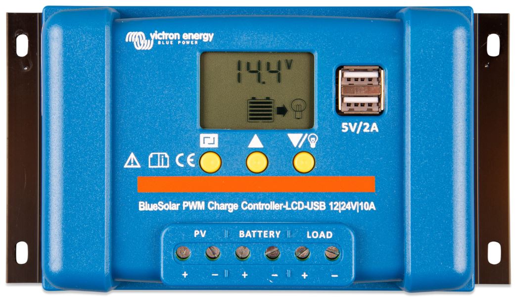 Victron BlueSolar PWM-LCD&USB solcelleregulator 12/24V 10A