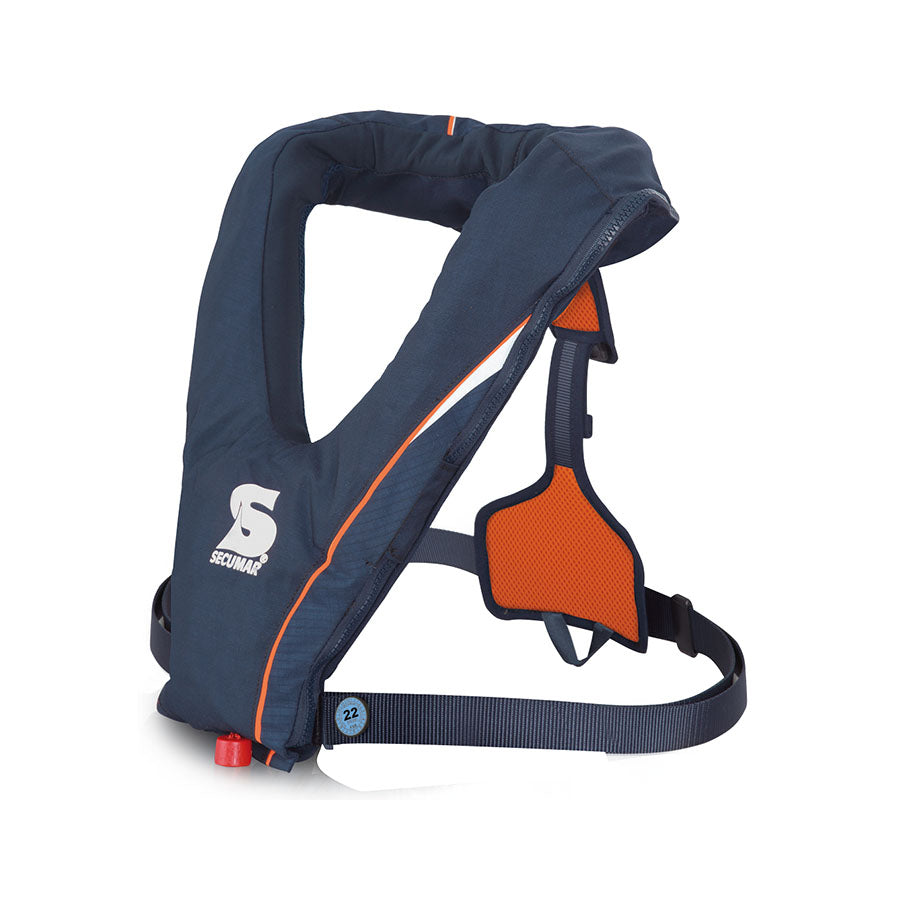 SECUMAR SECUFIT – blå/orange  Oppustelig redningsvest til roning, kano og paddle – 150N