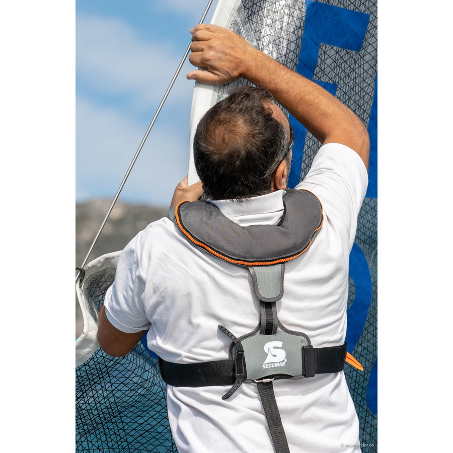 SURVIVAL 220 Oppustelig Redningsvest 220N – Harness & Sprayhood – Grå/Mørkegrå