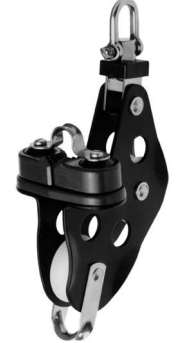 Aluminium blok - Ball Bearing – Fiddle with swivel,
becket and cam cleat – 45x16 mm – 950 kg