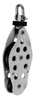 Aluminium blok - glideleje – Single with swivel and becket – 65x16 mm – 950 kg