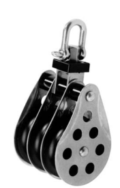 Aluminium blok - glideleje – Triple with swivel – 65x16 mm – 950 kg