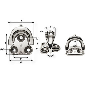 Wichard Padeye foldbart 10 mm