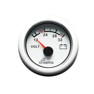 Wema Voltmeter 24 Volt Weiß