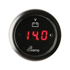 Wema Digital Voltmeter 12-24 Volt Black