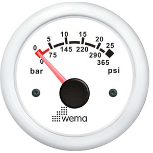 Wema Oil pressure gauge 25 bar White
