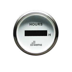 Wema Betriebsstundenzähler LCD 12/24 Volt Weiß RF