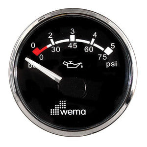 Wema Öldruckmessgerät 5 bar Schwarz RF