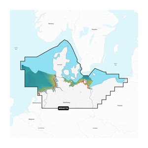 Danmark, Tyskland og Polen ved kysten - Søkort