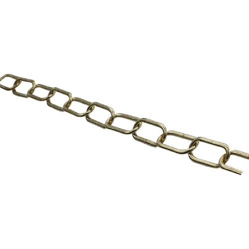 Vermessingte Kette mit langen Gliedern, 4 mm, Innenlänge: 31 x Außenbreite: 20 mm, Bündel mit 10 m