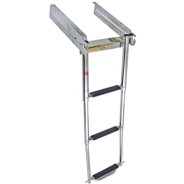 Swim ladder 3 steps in cassette mounted under boat platform w/lock