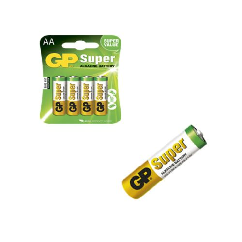 GP Super Alkaline  4-Pak LR 6  -  AA  1,5V    14,5x50,5mm