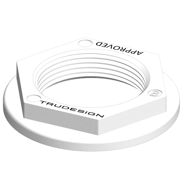 Trudesign Møtrik 1/2" hvid til skroggennemføring