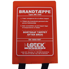 Feuerlöschdecke 1,20 x 1,8 m im Karton, dänischer Text EN 1869 geprüft