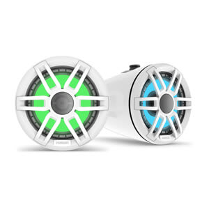 Fusion® XS Series Wake Tower Marinehøjttalere, 6,5" 200 watt Sports White wake tower marinehøjttalere med RGB LED-belysning