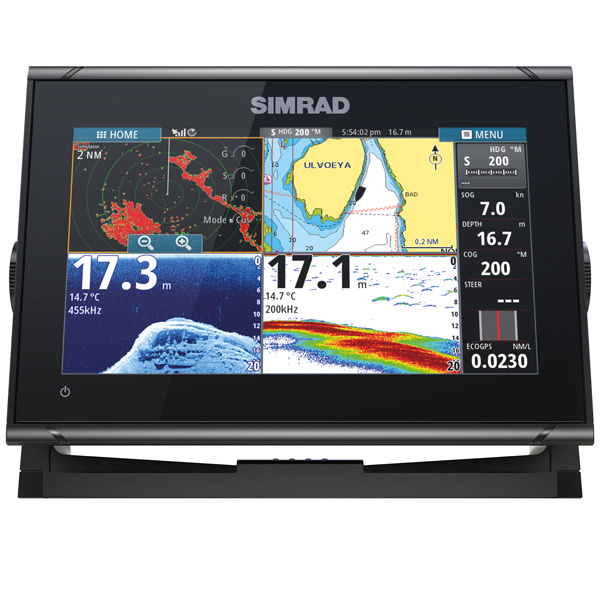 Simrad GO9 XSE, med 83/200 & 455/800 hdi hæk transducer