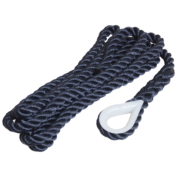 Robline fortøjningstov 3 slået med kovs, Navy 10mm x 2,5m