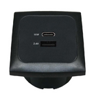Built-in socket 12/24v black USB and USB-C
