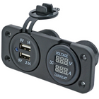 1852 panel dobbelt usb udtag & volt/amperem