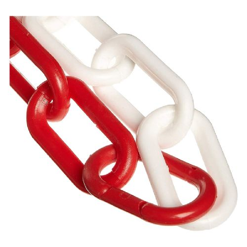 Plastik Kæde Hl Rød/Hvid 6mm X 30m