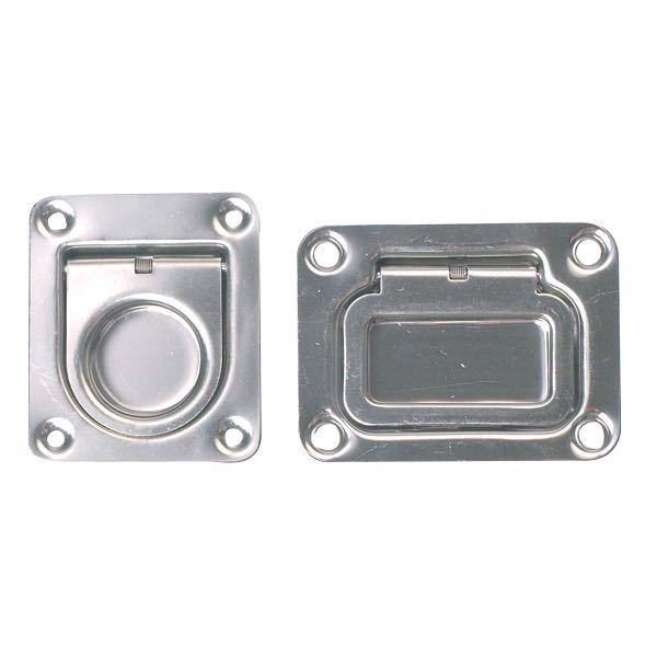 Door ring with spring 66x56mm depth 12mm RF steel