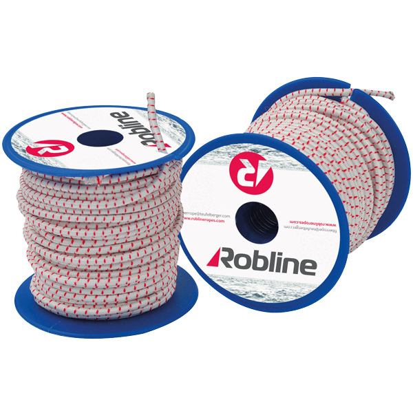 Robline Mini elastik snor 4mm Sort/Rød/Hvid boks 10 rl x 10m