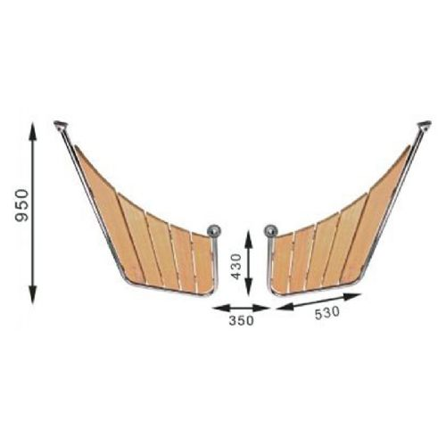 Badeplatform 2-Delt 530 X 430/950 mm