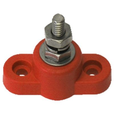 Terminal connector single red 150 Amp Ø 6.4 mm Small base