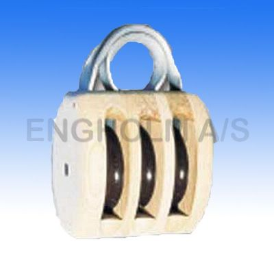 Træblok Dk M/Bjl 3sk 175mm 7"  For 20mm Tovv