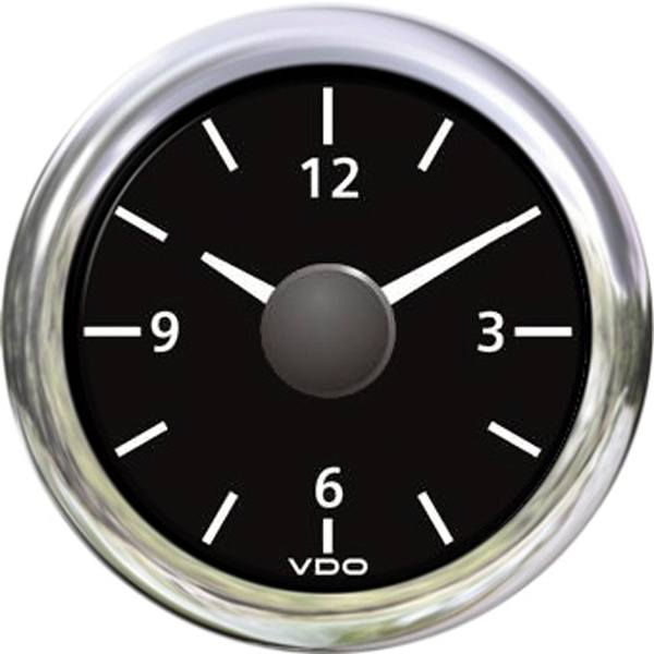 Vdo ur 24v, sort ø52mm