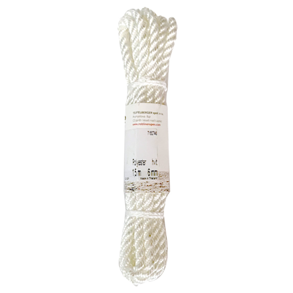Robline fenderline hvid 3-slået 2pak 6mm x 1,5m