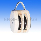 Holzblock doppelt mit Bügel 2-Scheiben 100 mm 12-14 mm Tau