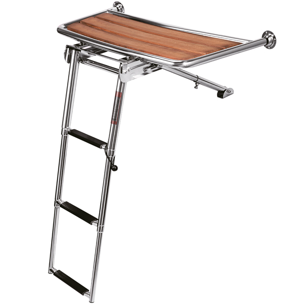 Bathing platform L-84cm d-38cm Ø25mm pipe w/telescopic ladder 3 steps