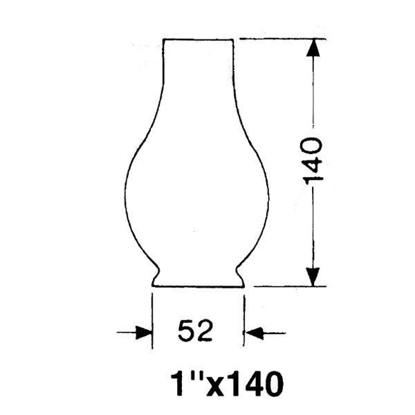 DHR Lampeglas 1 x 140mm