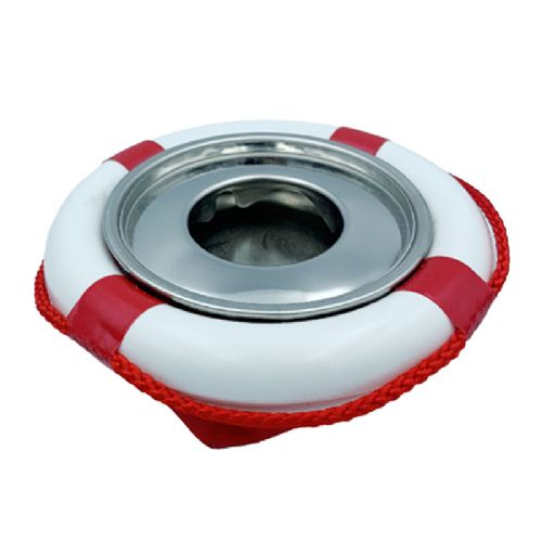 Aschenbecher mit Rettungsring weiß/rot