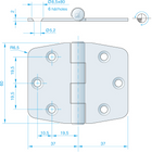 Roca hinge 74x60mm AISI304