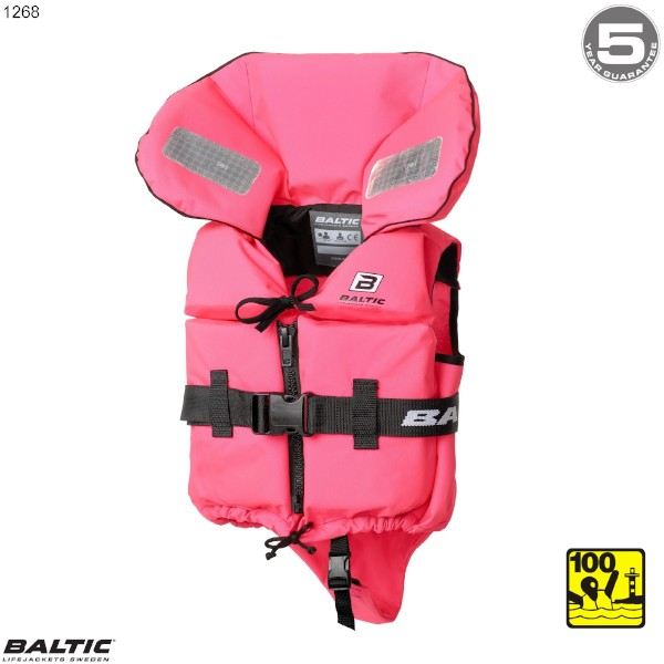 Split Front Børne redningsvest - Rosa - 3-15 kg.