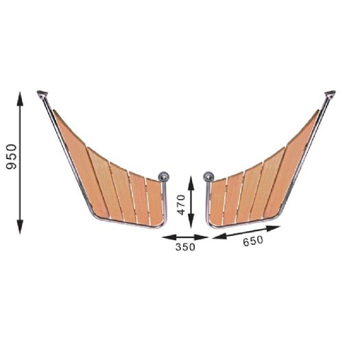 Badeplatform 2-Delt 650 X 470/950 mm