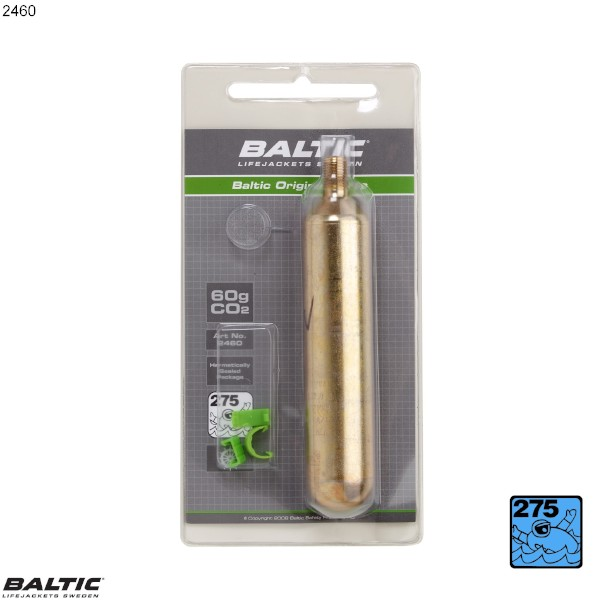 Servicekit til selvoppustelige redningsveste – Baltic 60g CO2 re-arming kit med clips